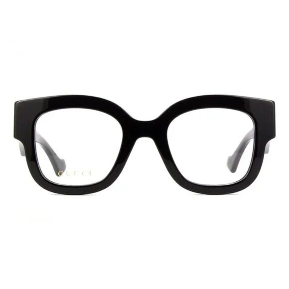 NEW GUCCI SQUARE EYEGLASSES GUCCI BLACK CLEAR EYEWEAR - Picture 2 of 3